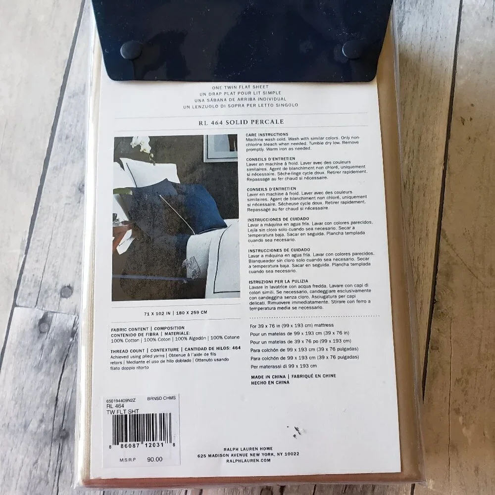 NWT - Ralph Lauren RL 464 Solid Percale Burnished Chamois Twin Flat Sheet